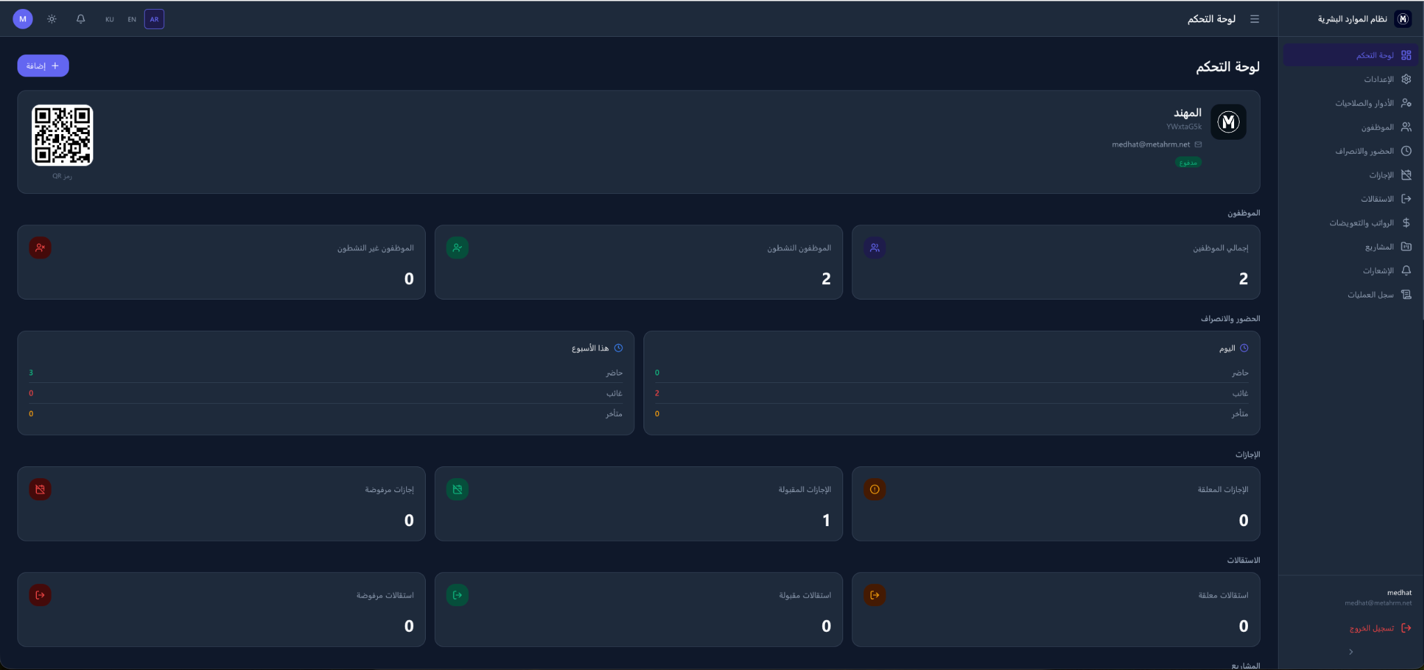 Admin web dashboard